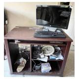 Media cabinet w/22" HP computer monitor,