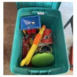 Lidded tote with pool toys