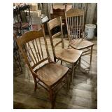 3 antique wooden chairs
