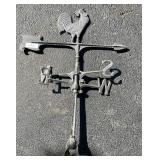 Cast aluminum weather vane with rooster
