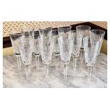 13 Waterford crystal champagne glasses 7"