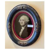 Antique oval frame w/print of G. Washington