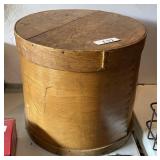 Firkin box with lid 15" dia. x 13.5" tall