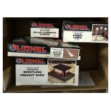 Lionel freight shed, highway lights,