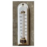 9" vintage enameled metal thermometer