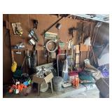 Garage cleanup lot with pegboard