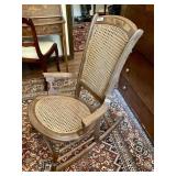 Antique sewing rocker with cane seat & back