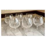 6 Waterford crystal brandy snifters
