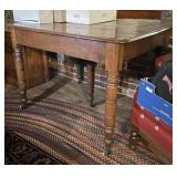 Antique 5-leg table on casters 34x42x30" tall