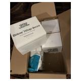 Box of Christmas Village houses & accessories