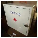 Metal First Aid box 13" square x 6" deep