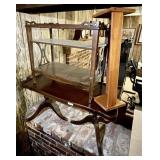 2 coffee tables and wooden book stand
