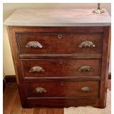 Antique walnut marble top washstand