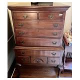 Mahogany chest on chest with claw feet