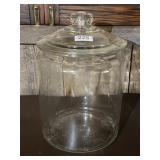 13" glass canister jar with lid