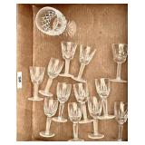 12 Waterford crystal cordials and wine glass