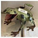Metal frog watering can