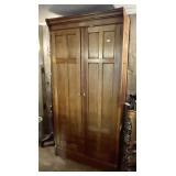 Antique oak 2-door wardrobe --one-piece