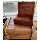 Wooden desktop storage box, old cigar box