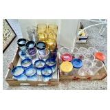 2 flats with Tervis tumblers and plastic glasses