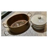 Robinson Ransbottom stoneware, copper pan