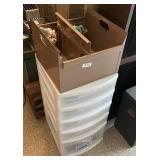 Metal file box, 5-drawer plastic storage,
