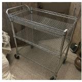 3-tier chrome wire cart