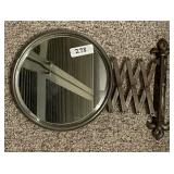 Antique wall mount shaving mirror 8"