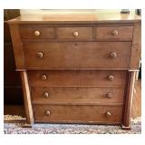 Antique 7-drawer wood chest 42" x 20" x 42" h