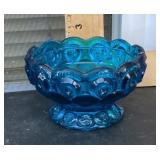Blue glass candy dish