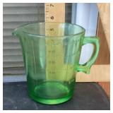 Green Depression uranium glass measuring cup
