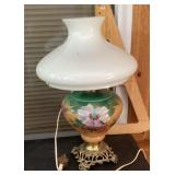 Lamp with milk glass shade