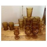 Assortment of amber glass