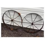 2 steel wagon wheels 24" diameter
