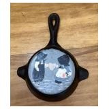 Painted cast-iron skillet ashtray