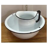 Enamelware pitcher and bowl set