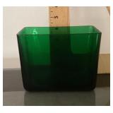 Rectangular Napco green glass vase