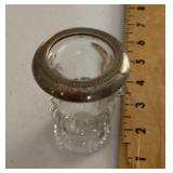 Glass toothpick with sterling rim