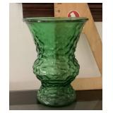 Green glass vase