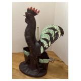 Cast metal rooster planter