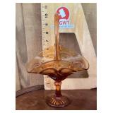 Amber glass basket