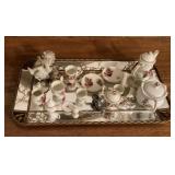 Vanity tray with childï¿½s tea set