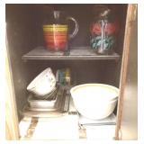 Contents of lower kitchen cabinets and drawer