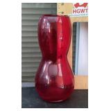 Red glass vase