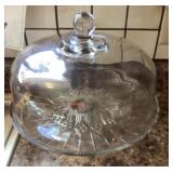Clear glass cake stand and dome