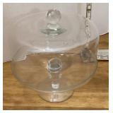 Clear glass cake stand and dome