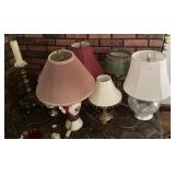 Group of lamps and candlesticks
