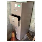 4-drawer metal file cabinet with key