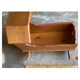 Hand made wooden baby cradle
