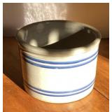 Blue band salt crock